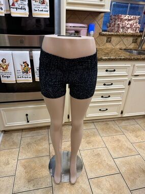 Women’s Black Patterned Athletic Shorts